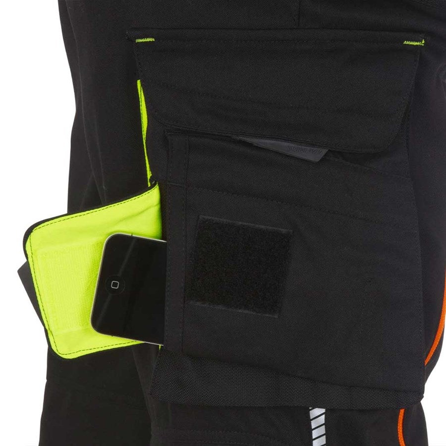 Detailed image Shorts e.s.motion 2020, ladies' black/high-vis yellow/high-vis orange