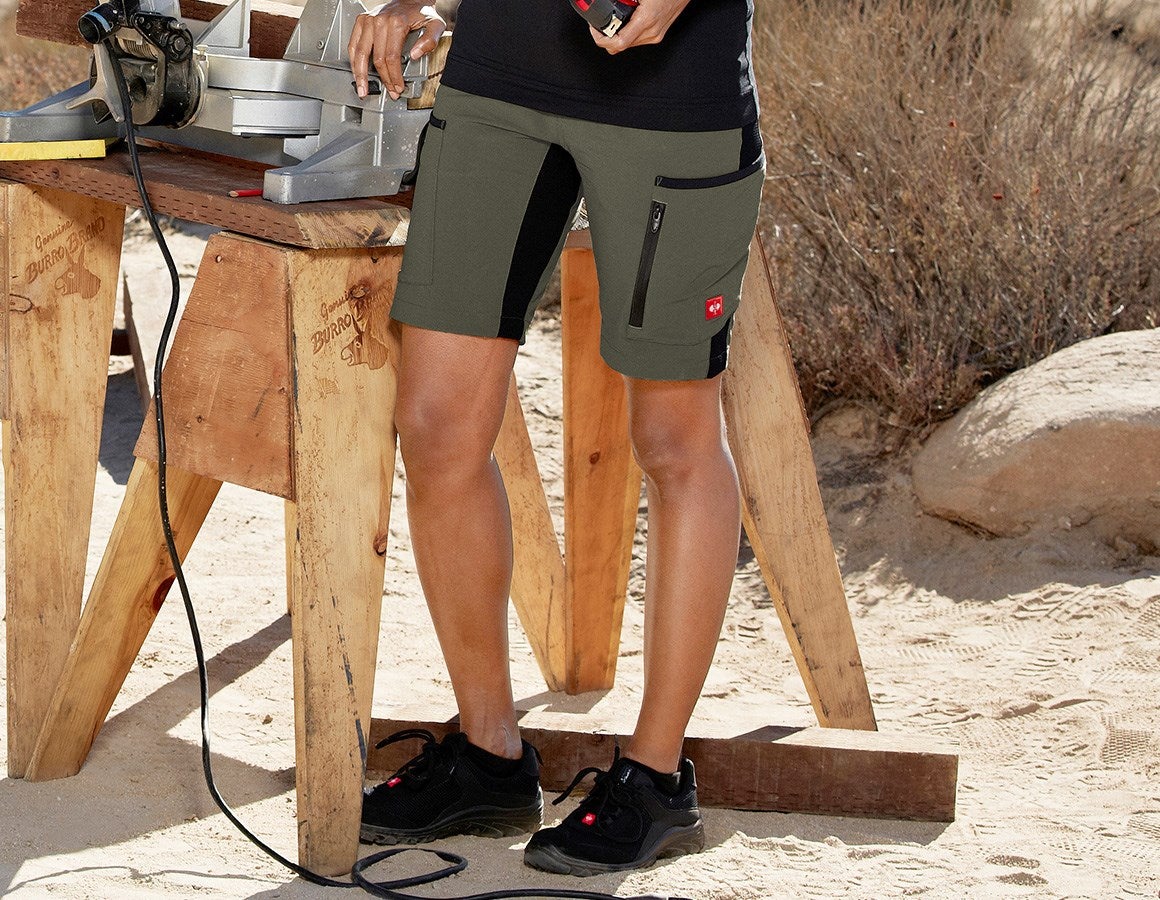 Main action image Shorts e.s.vision stretch, ladies' moss/black