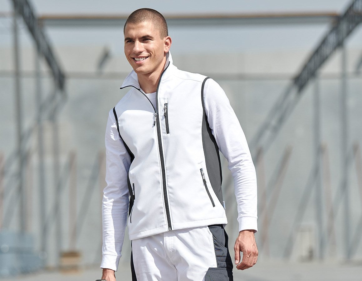 Main action image Softshell bodywarmer dryplexx® softlight white/grey