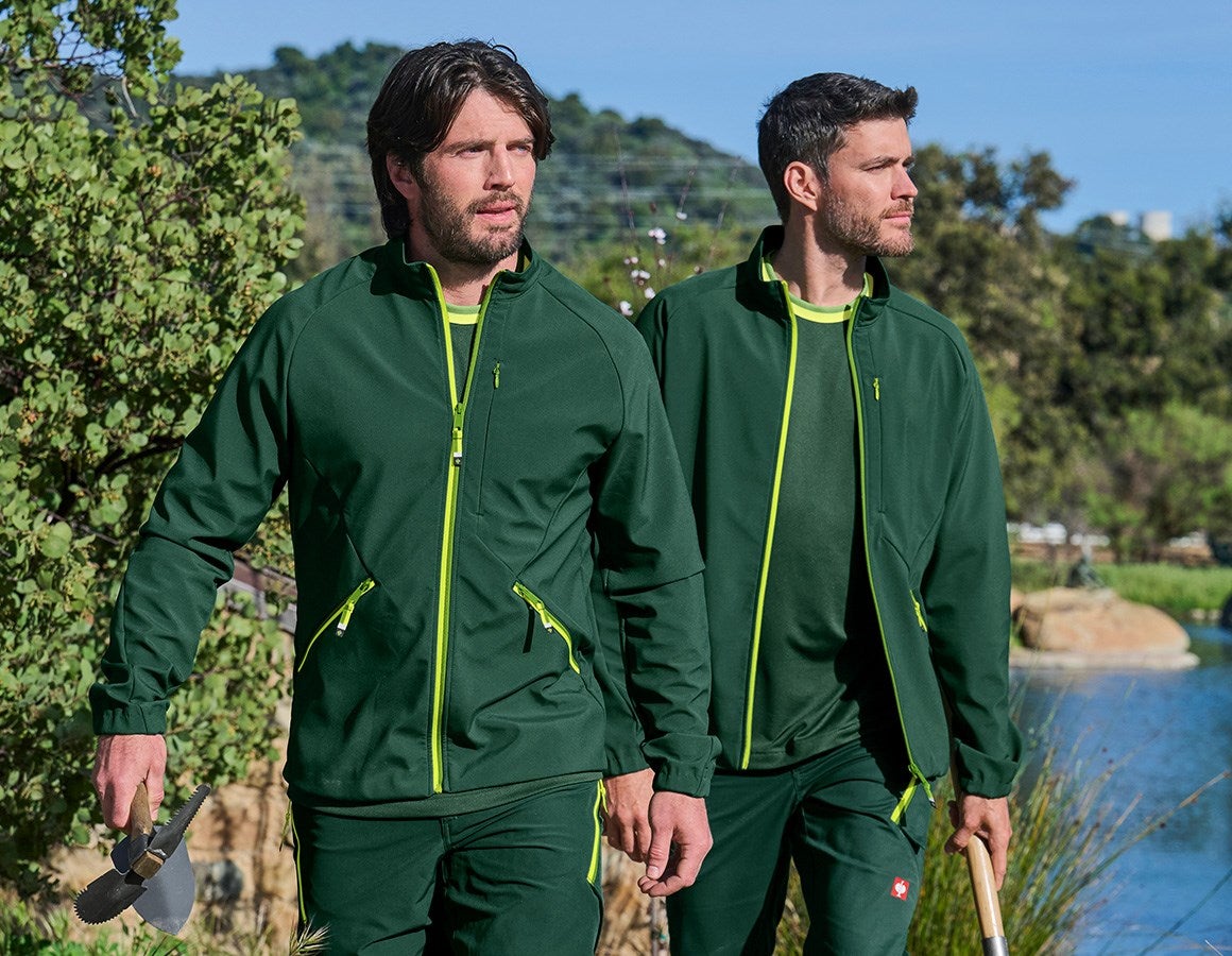 Additional image 1 Softshell jacket e.s.ambition green/high-vis yellow