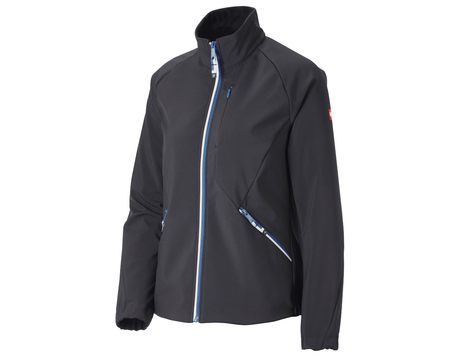 Primary image Softshell jacket e.s.ambition, ladies' graphite/gentianblue