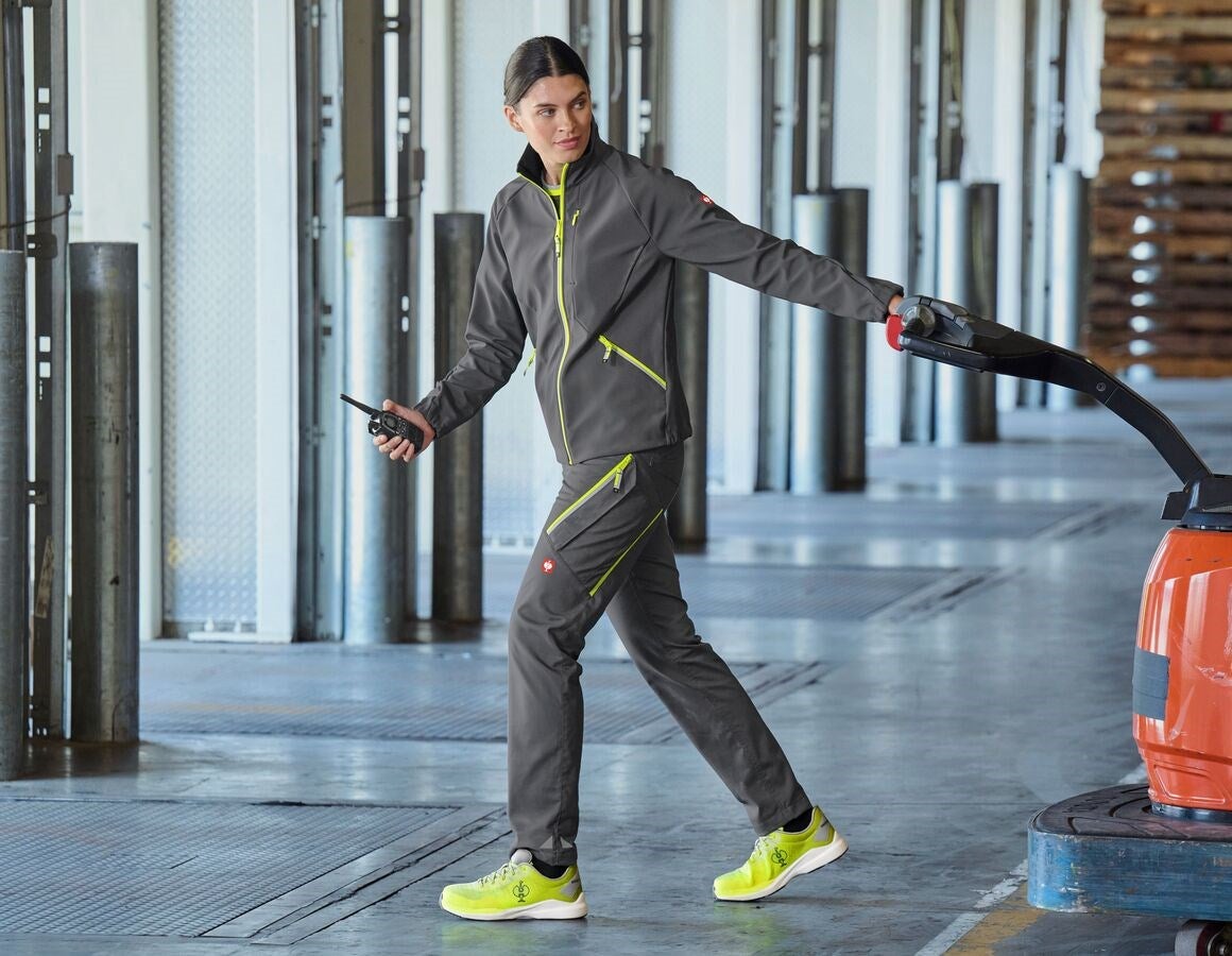 Additional image 1 Softshell jacket e.s.ambition, ladies' anthracite/high-vis yellow