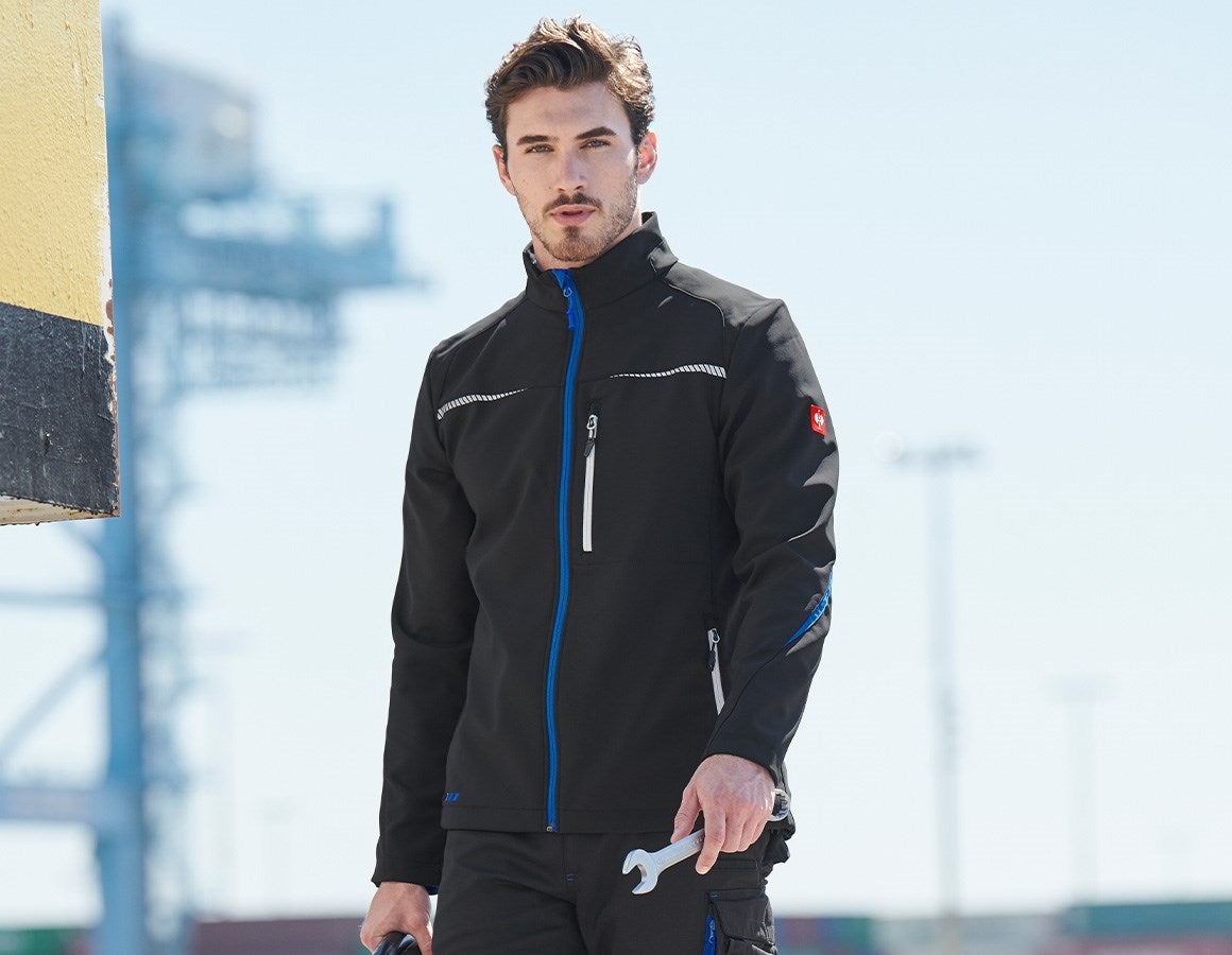 Main action image Softshell jacket e.s.motion 2020 graphite/gentianblue