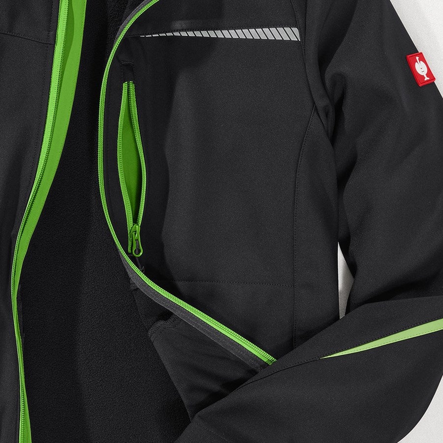 Detailed image Softshell jacket e.s.motion 2020 black/seagreen