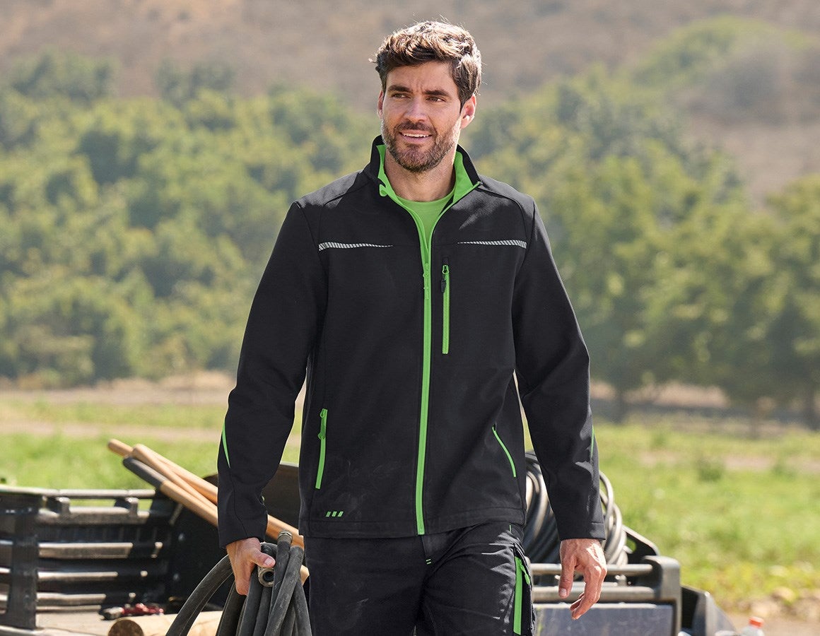 Main action image Softshell jacket e.s.motion 2020 black/seagreen