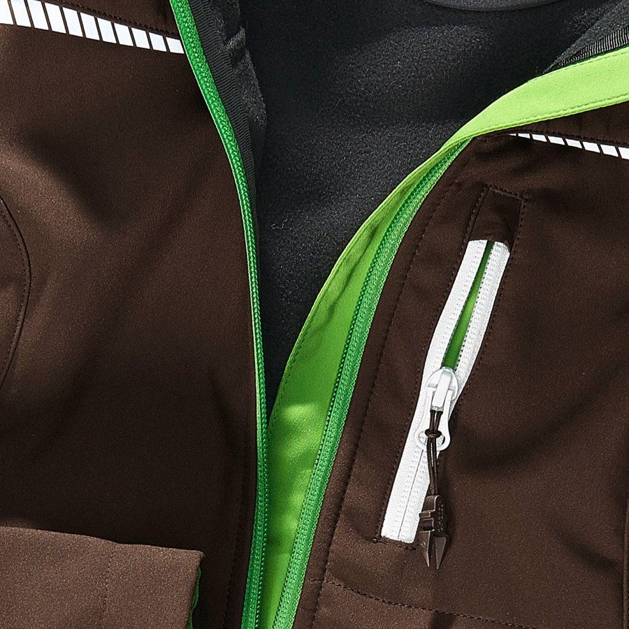 Detailed image Softshell jacket e.s.motion 2020, ladies' chestnut/seagreen