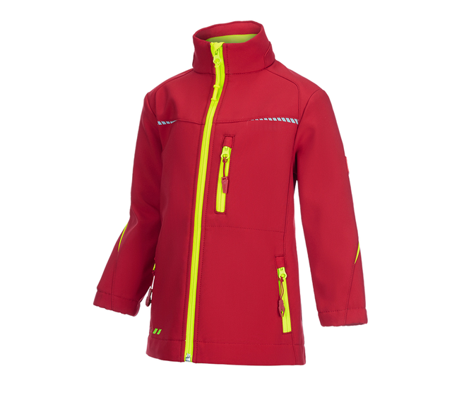 Primary image Softshell jacket e.s.motion 2020, children's fiery red/high-vis yellow