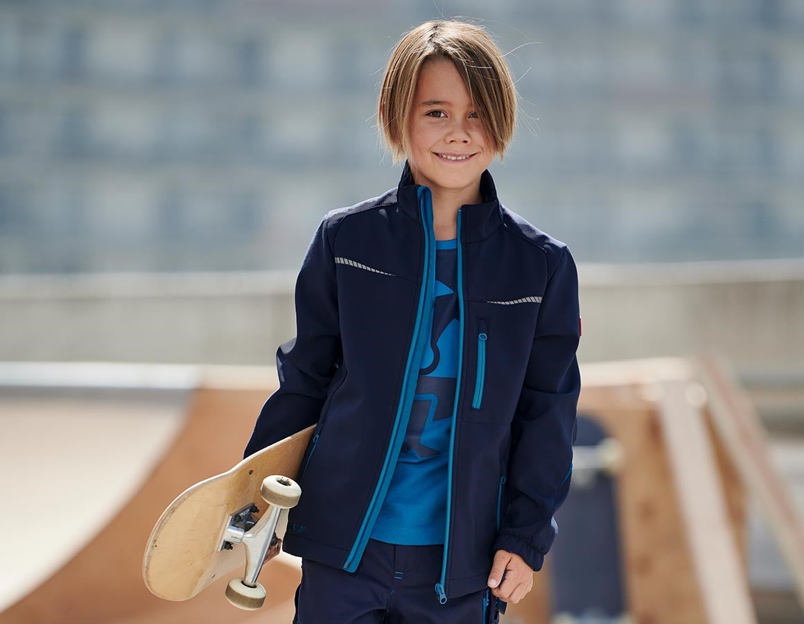 Main action image Softshell jacket e.s.motion 2020, children's navy/atoll