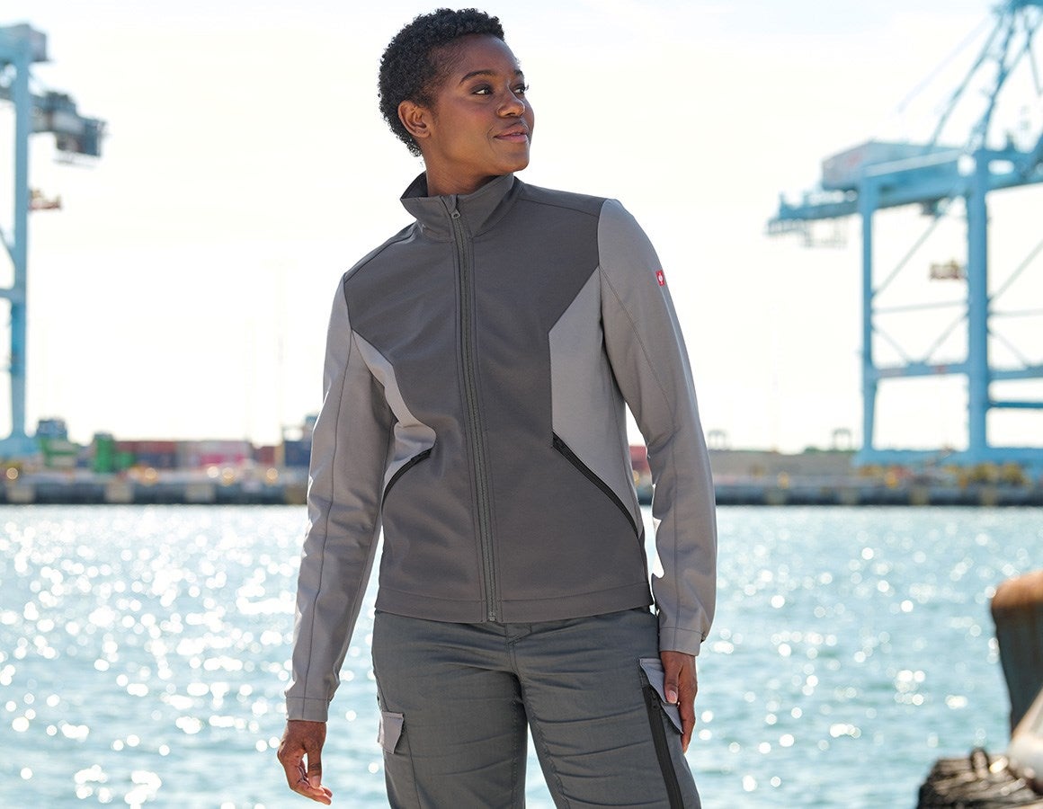 Additional image 5 Softshell jacket e.s.trail pure, ladies' carbongrey/basaltgrey