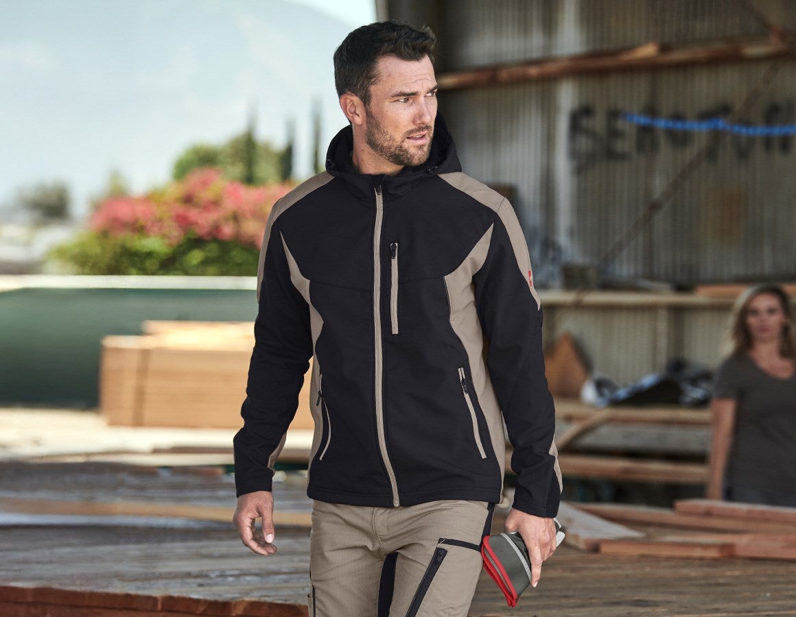 Main action image Softshell jacket e.s.vision black/clay