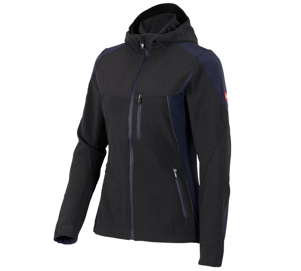 Primary image Softshell jacket e.s.vision, ladies' black/pacific