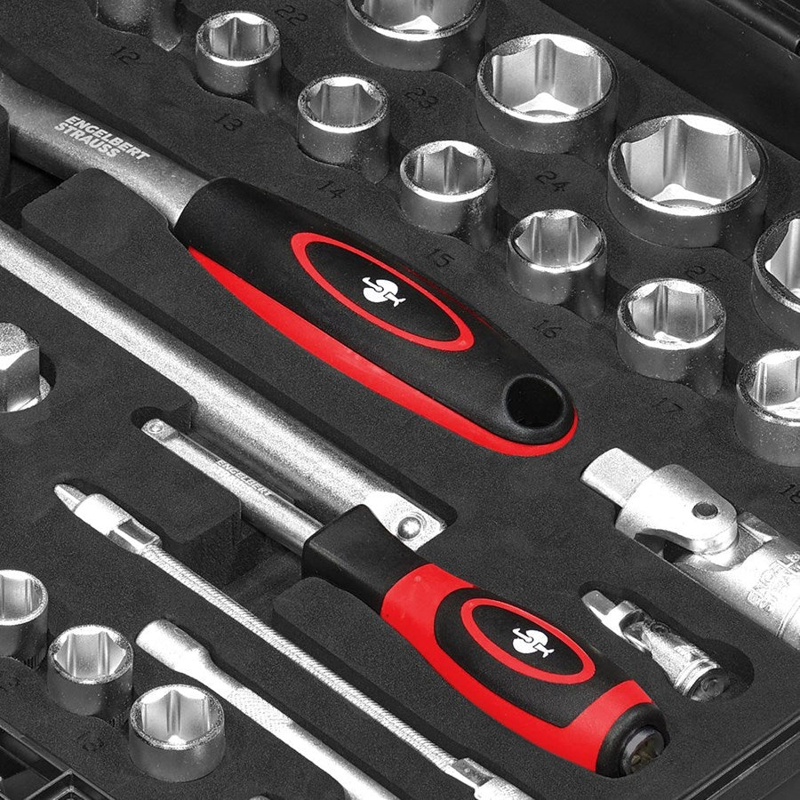 Detailed image Socket wrench set 1/4+1/2" Classic in STRAUSSbox undefined