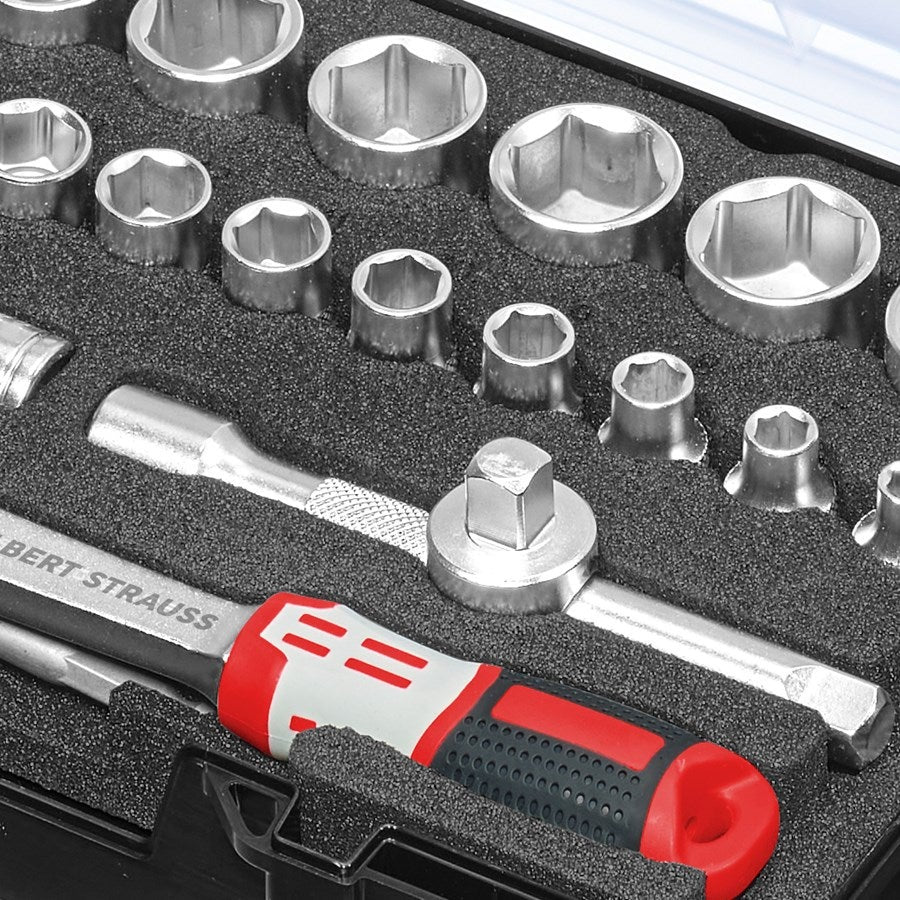 Detailed image Socket wrench set pro 3/8 in STRAUSSbox mini 