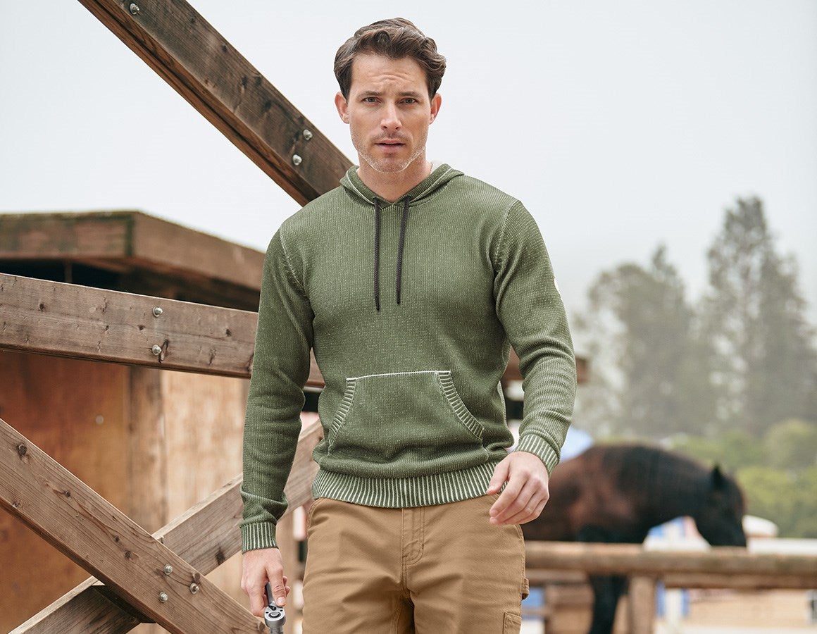 Main action image Knitted hoody e.s.iconic mountaingreen