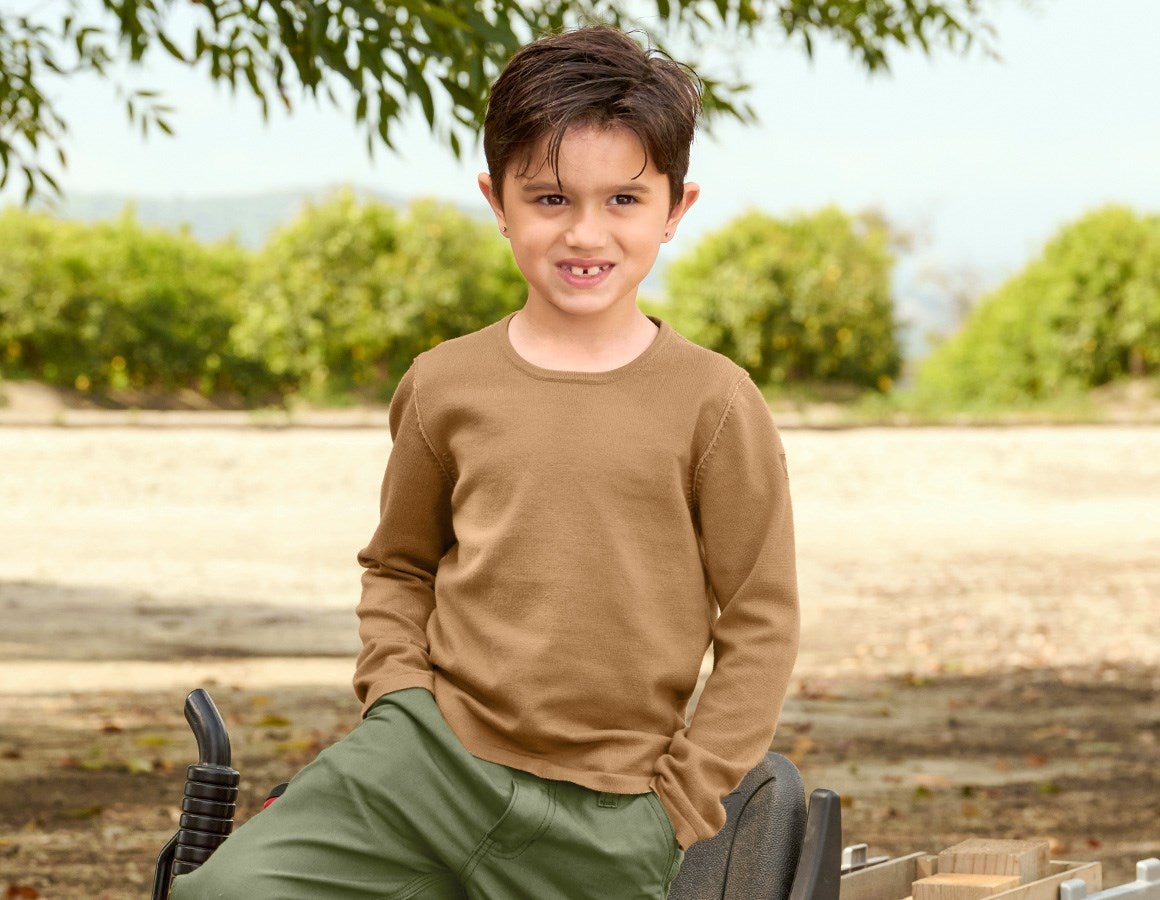 Main action image Knitted pullover e.s.iconic, children's almondbrown