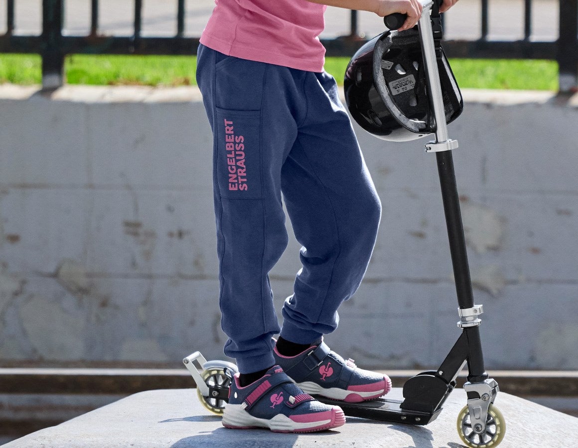 Main action image Sweat pants light e.s.trail, children's deepblue/tarapink
