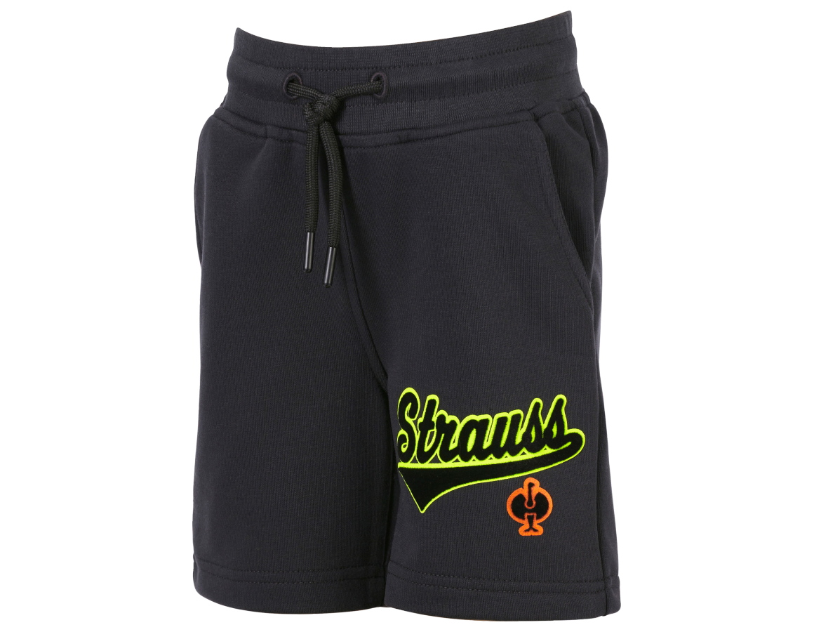 Primary image Sweat shorts e.s.e:pic, children's black/high-vis yellow/high-vis orange