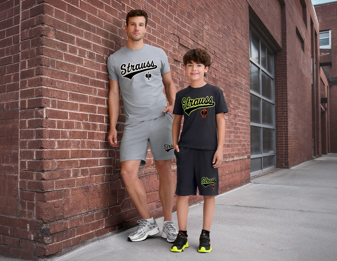Additional image 1 Sweat shorts e.s.e:pic, children's black/high-vis yellow/high-vis orange
