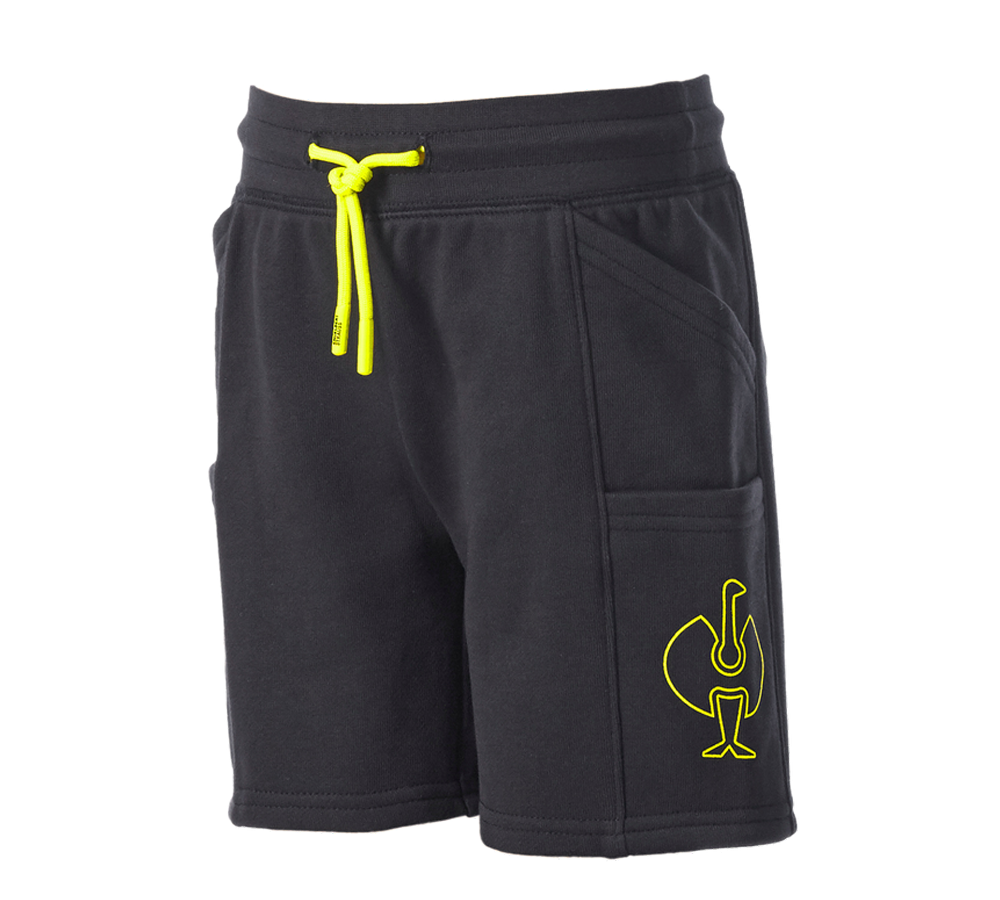 Primary image Sweat short light e.s.trail, children's black/acid yellow