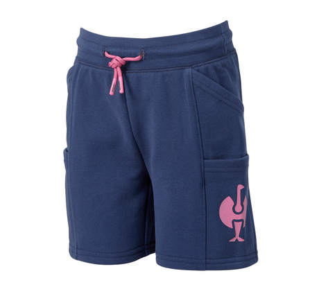 Primary image Sweat short light e.s.trail, children's deepblue/tarapink