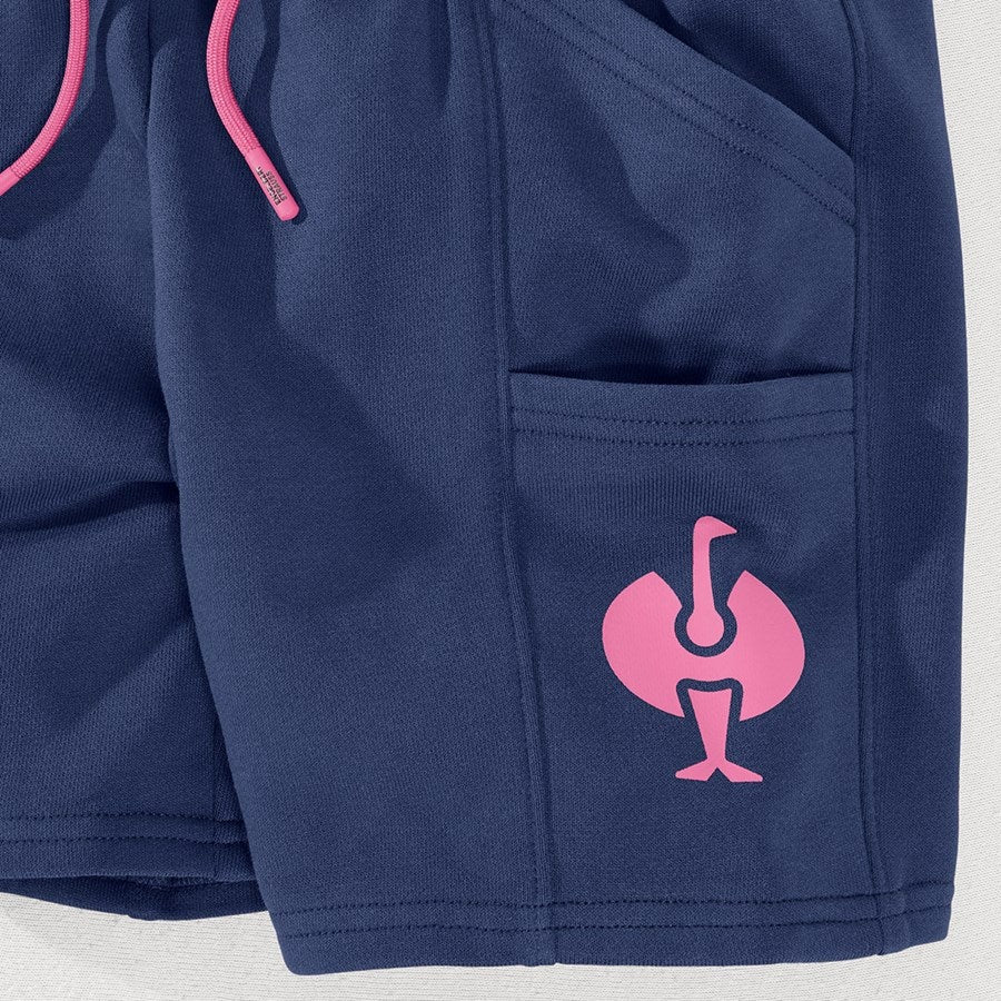 Detailed image Sweat short light e.s.trail, children's deepblue/tarapink