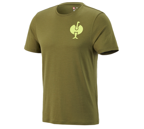 Primary image T-Shirt Merino e.s.trail junipergreen/limegreen