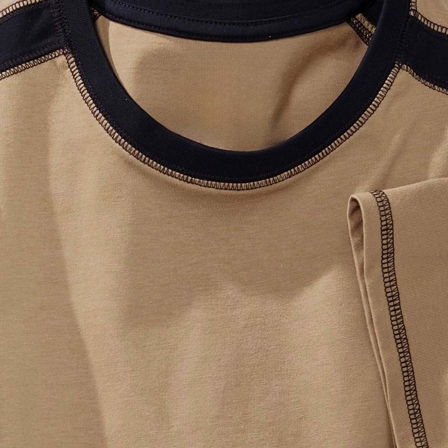 Detailed image T-shirt cotton e.s.active khaki/black