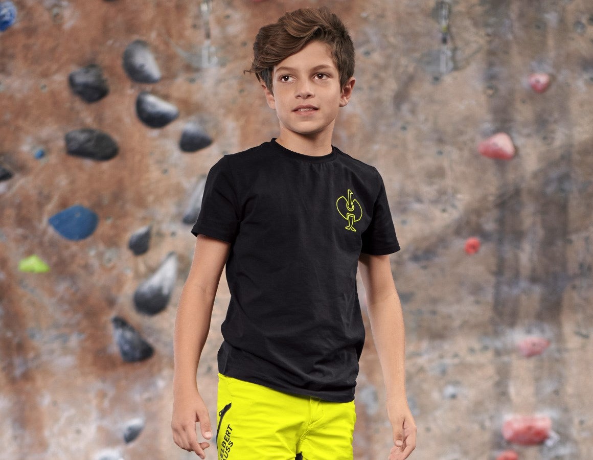 Main action image T-Shirt e.s.trail, children's black/acid yellow