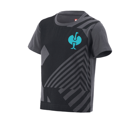 Primary image T-Shirt e.s.trail graphic, children's black/anthracite/lapisturquoise