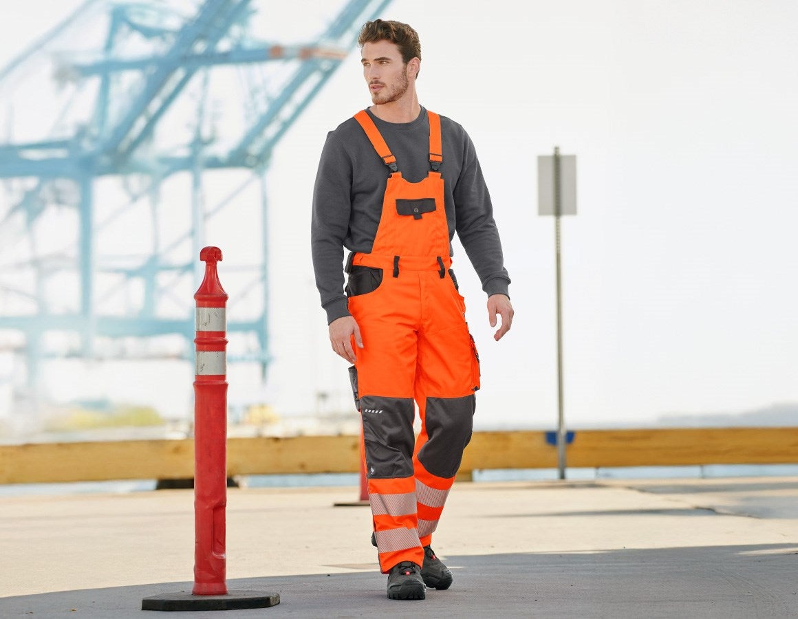 Main action image High-vis bib & brace e.s.motion high-vis orange/anthracite