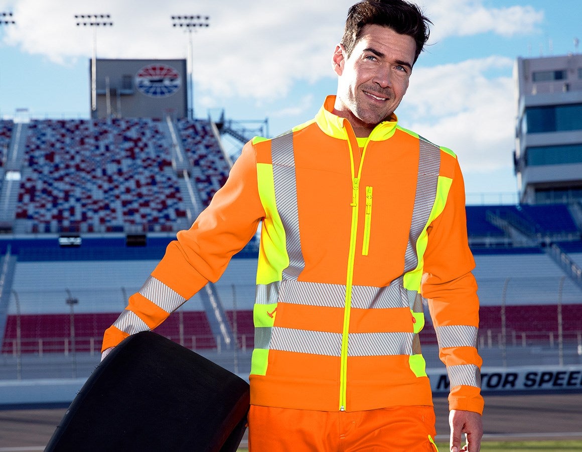 Main action image High-vis softshell jacket softl. e.s.motion 2020 high-vis orange/high-vis yellow