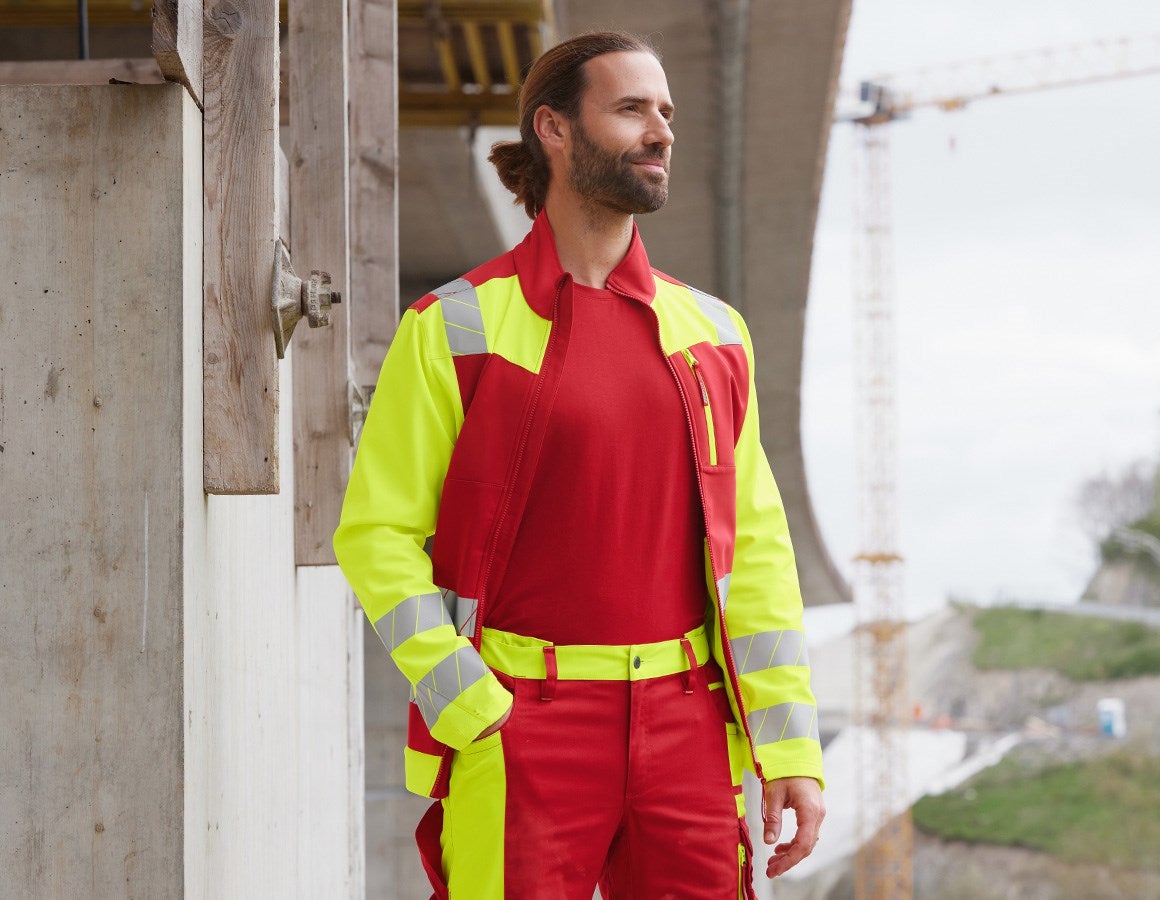 Additional image 1 High-vis softshell jacket e.s.motion 24/7 red/high-vis yellow