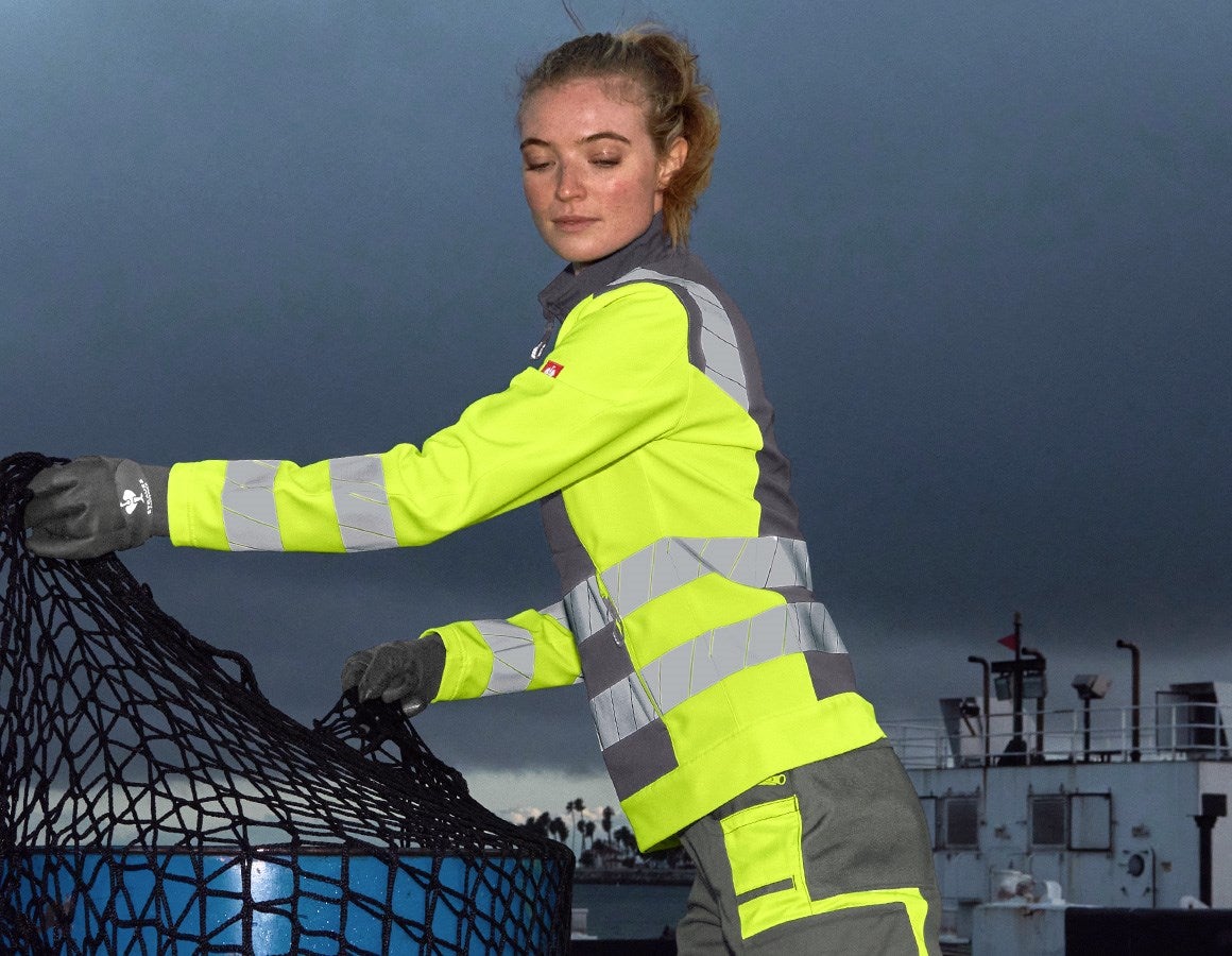 Additional image 4 High-vis softshell jacket e.s.motion 24/7, ladies' anthracite/high-vis yellow