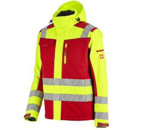 Primary image High-vis winter softshell jacket e.s.motion 24/7 red/high-vis yellow