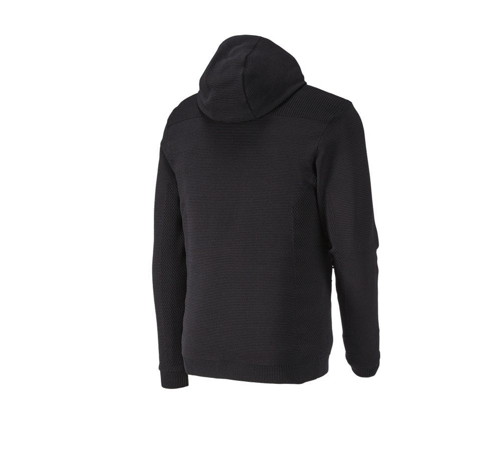Secondary image Windbreaker hooded knitted jacket e.s.motion ten black