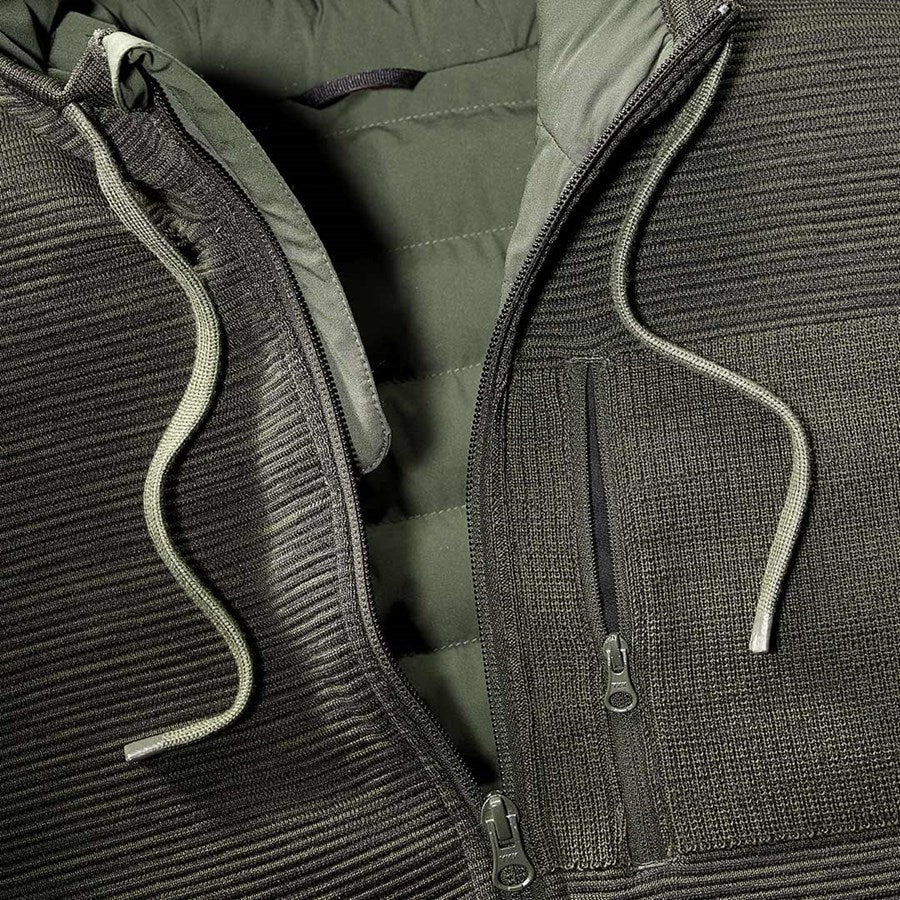 Detailed image Windbreaker hooded knitted jacket e.s.motion ten disguisegreen melange