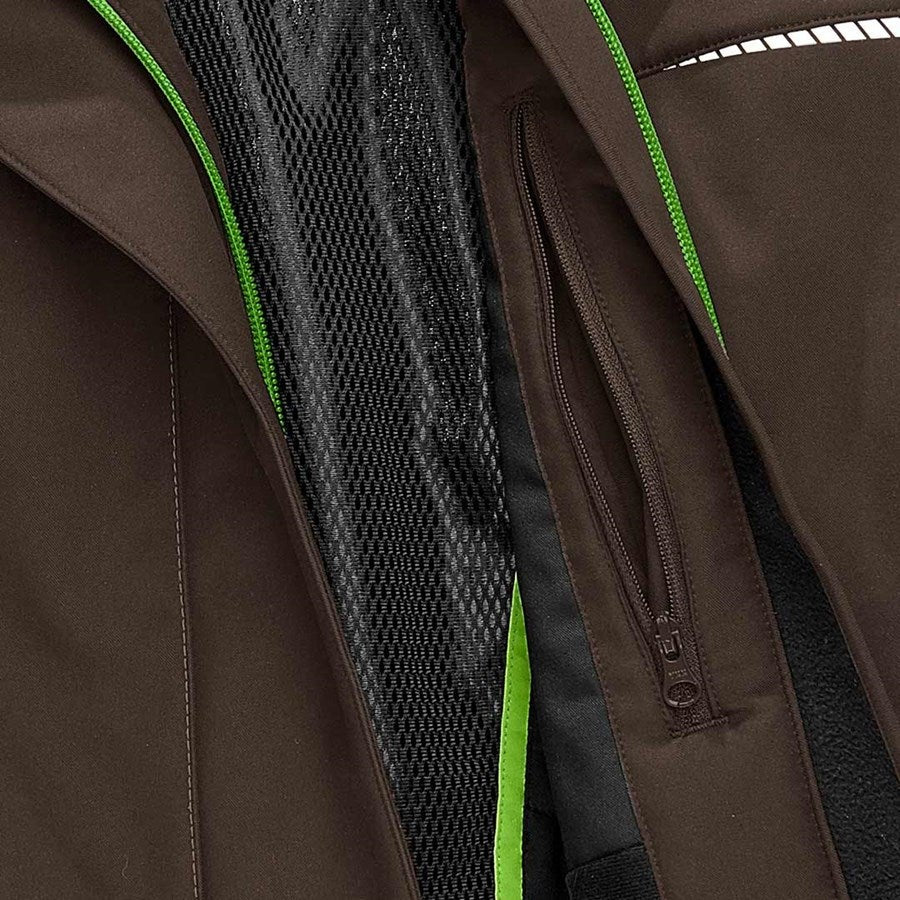 Detailed image Winter softshell jacket e.s.motion 2020, ladies' chestnut/seagreen