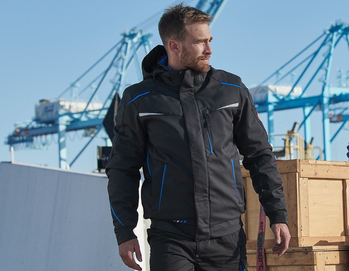 Main action image Winter softshell jacket e.s.motion 2020, men's graphite/gentianblue