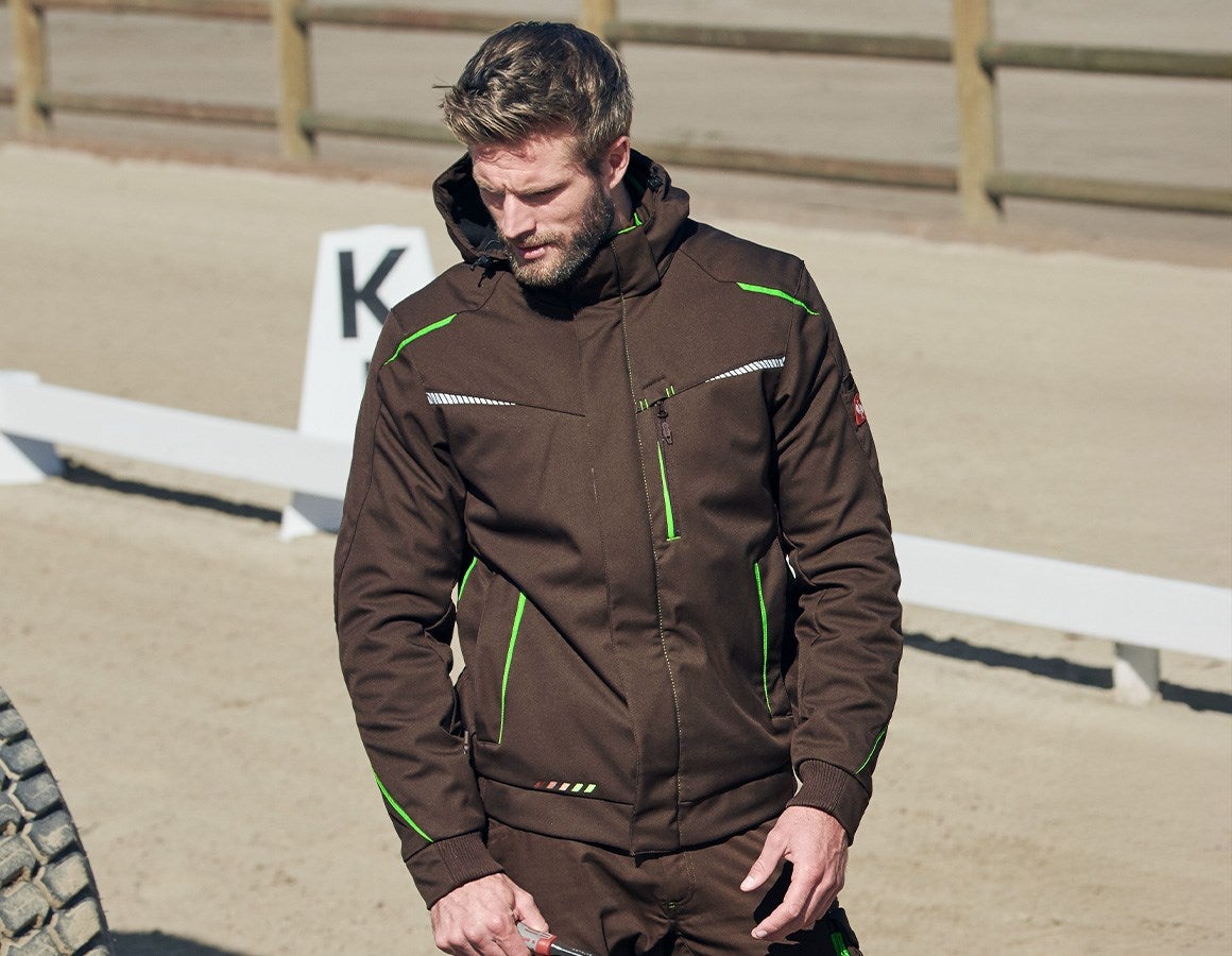 Main action image Winter softshell jacket e.s.motion 2020, men's chestnut/seagreen