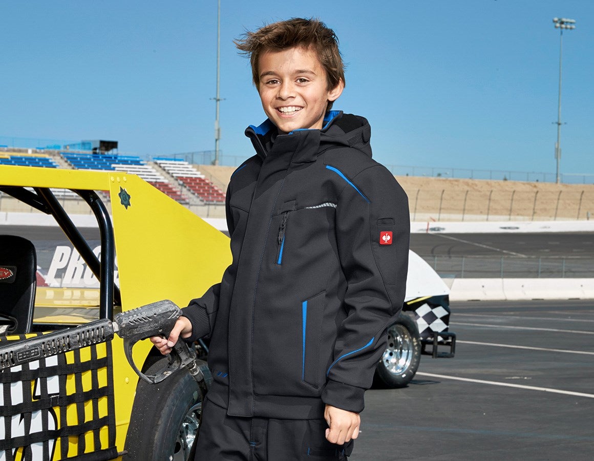 Main action image Winter softshell jacket e.s.motion 2020,children's graphite/gentianblue