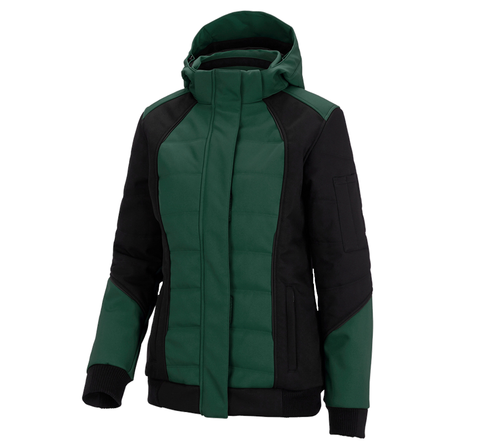 Primary image Winter softshell jacket e.s.vision, ladies' green/black