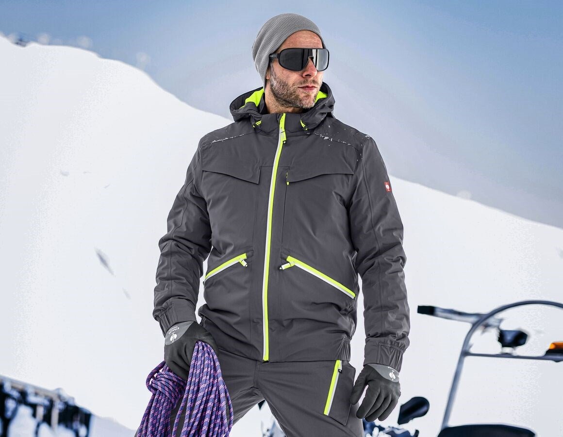 Main action image Winter jacket e.s.ambition anthracite/high-vis yellow