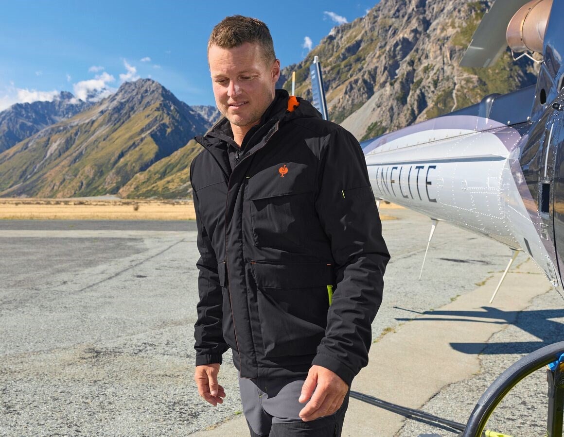 Main action image Winter jacket e.s.trail black/anthracite/high-vis orange/high-vis yellow