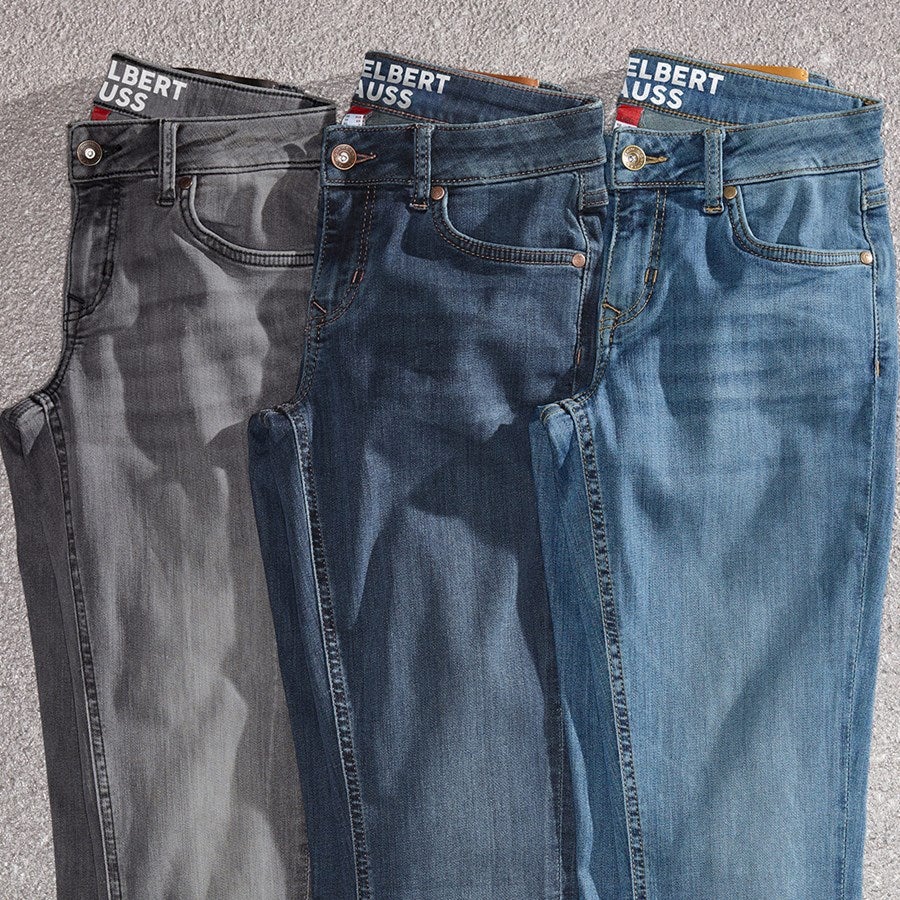 Detailed image e.s. 5-pocket stretch jeans, ladies' stonewashed