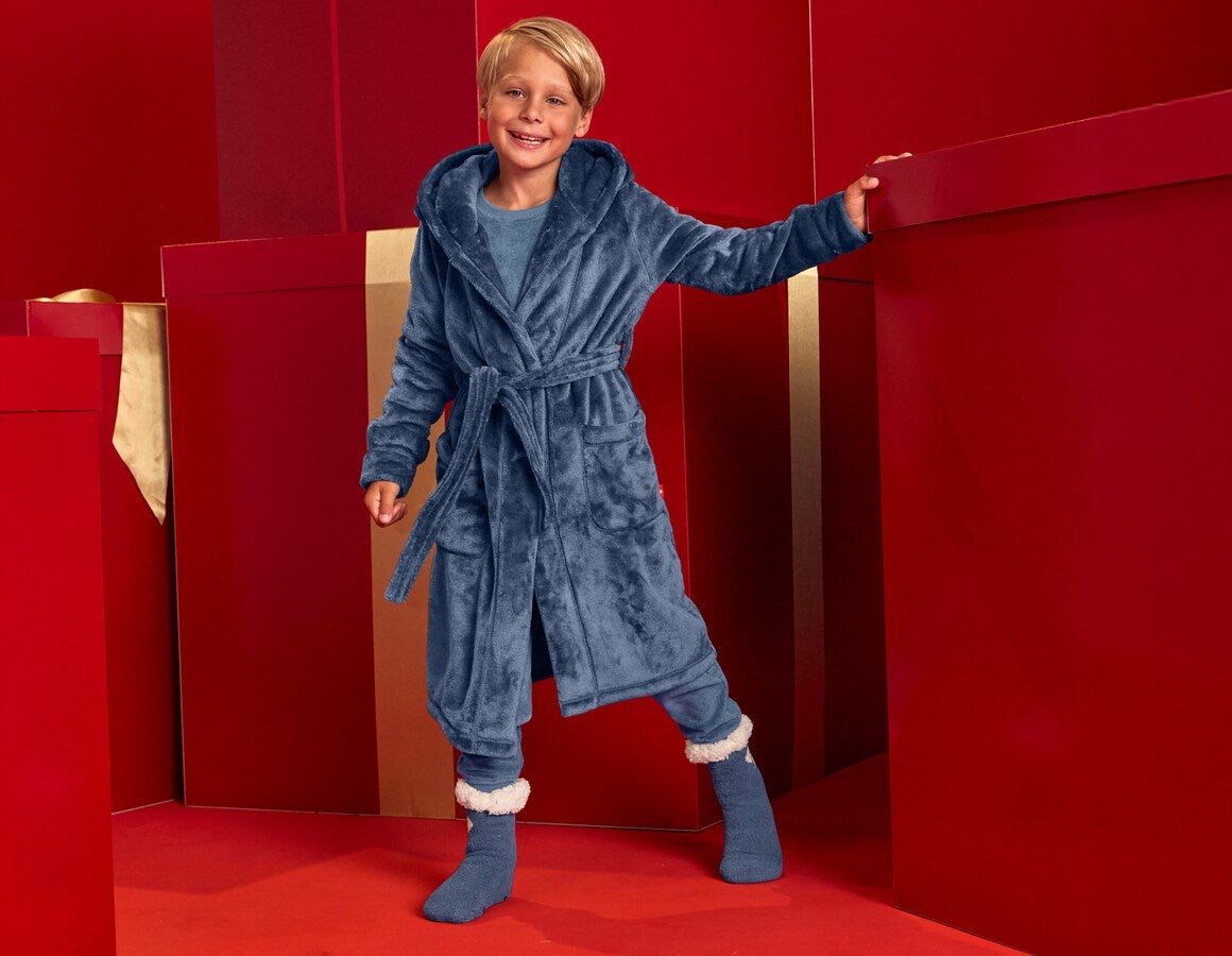 Main action image e.s. Bathrobe, children's nordicblue