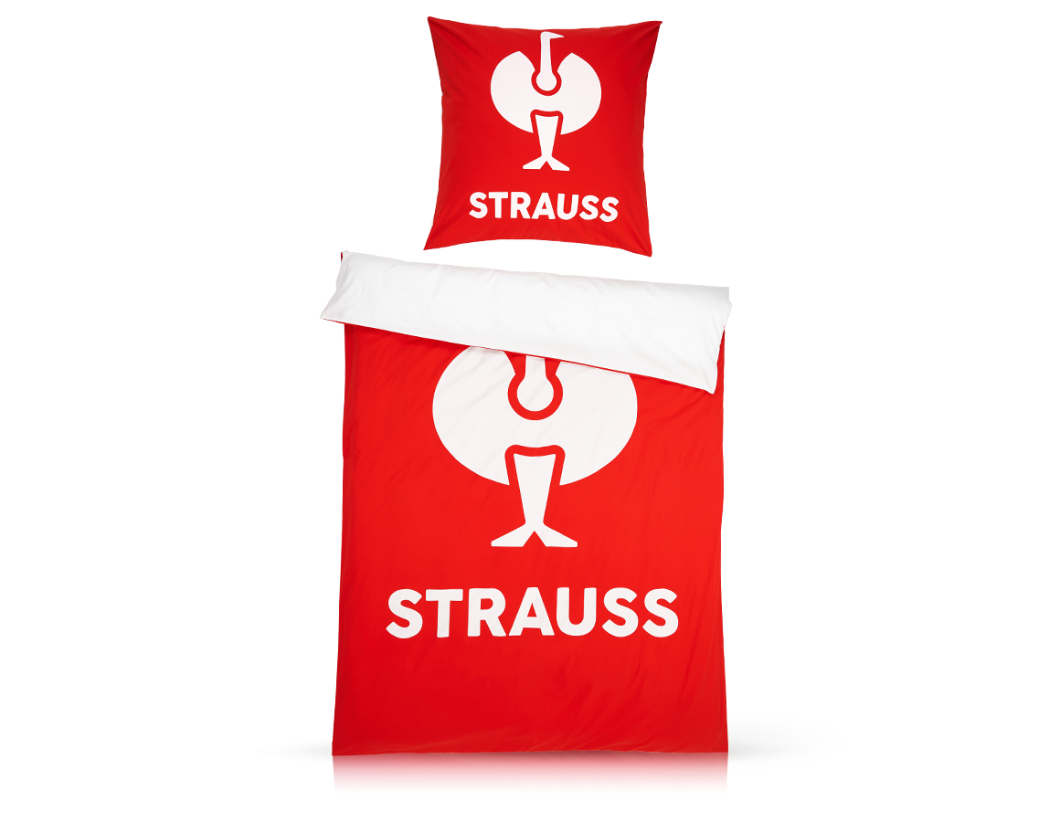 Primary image e.s. Bed linen straussred/white