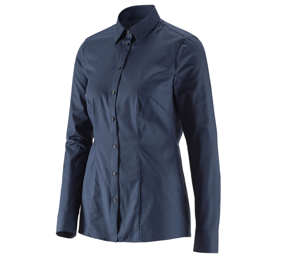 Primary image e.s. Business blouse cotton str. lad. regular fit navy