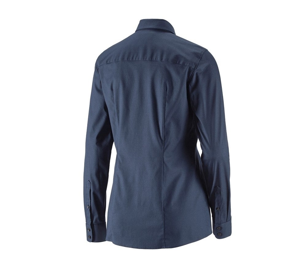 Secondary image e.s. Business blouse cotton str. lad. regular fit navy