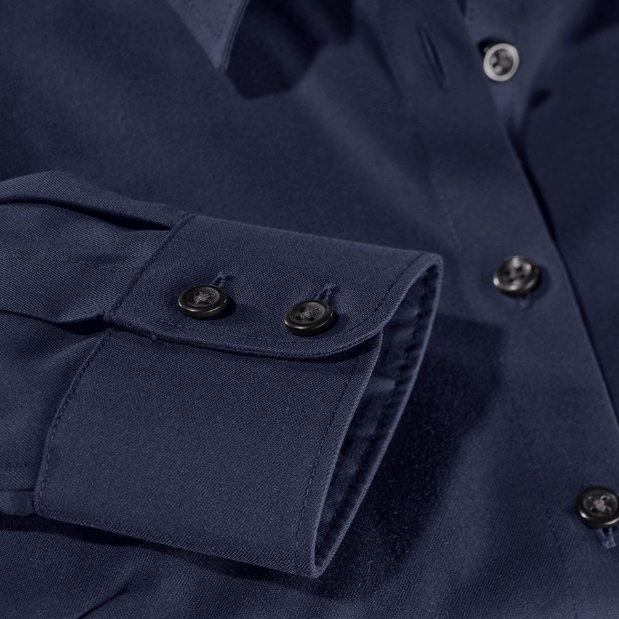 Detailed image e.s. Business blouse cotton str. lad. regular fit navy