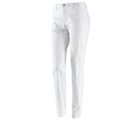 Primary image e.s. 5-pocket work trousers Chino, ladies' white